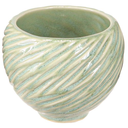 Artículo Cuencos de cerámica con diseño en espiral verde Ø9cm H7cm 4uds