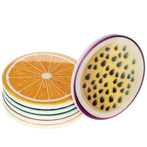 Floristik24 Posavasos de frutas, diseño de frutas, decoración de mesa, cocina y sala de estar, 10 cm, 6 piezas