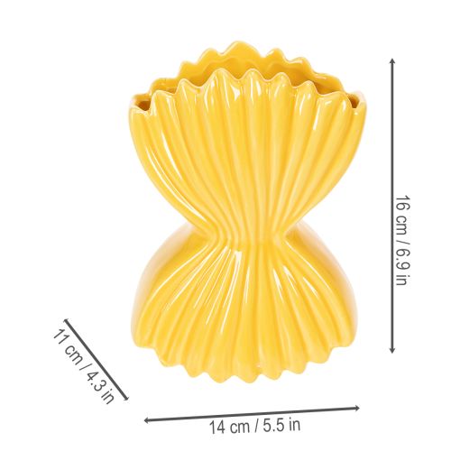 Artículo Jarrón de pasta de cerámica decorativo para mesa, estilo mediterráneo, para salón y oficina, 16 cm