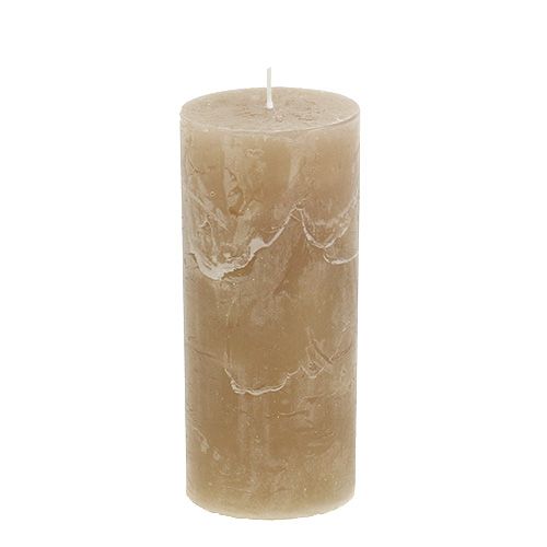 Floristik24 Vela marrón claro 60mm x 140mm 8pcs