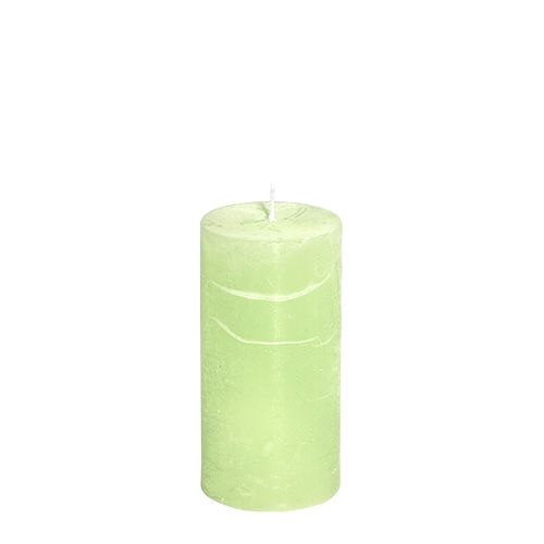 Floristik24 Vela Verde Lima Verde claro 50×100mm liso 4 piezas