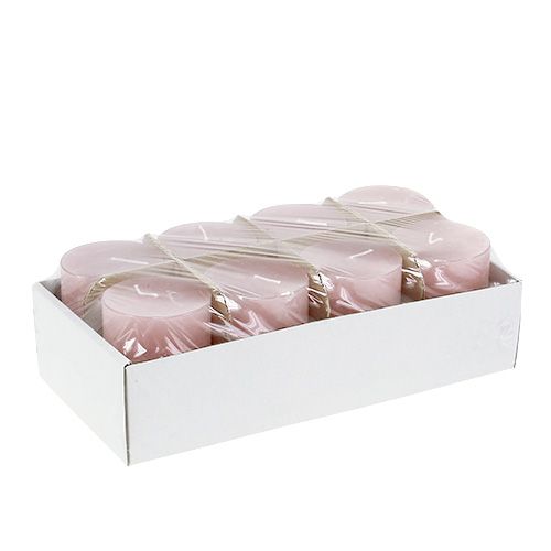 Floristik24 Vela vieja rosa 60mm x 80mm teñida 8pcs