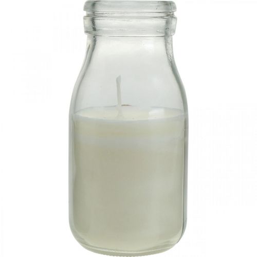 Floristik24 Vela en vaso farol de cera de soja Vela de soja blanca Alt. 12 cm