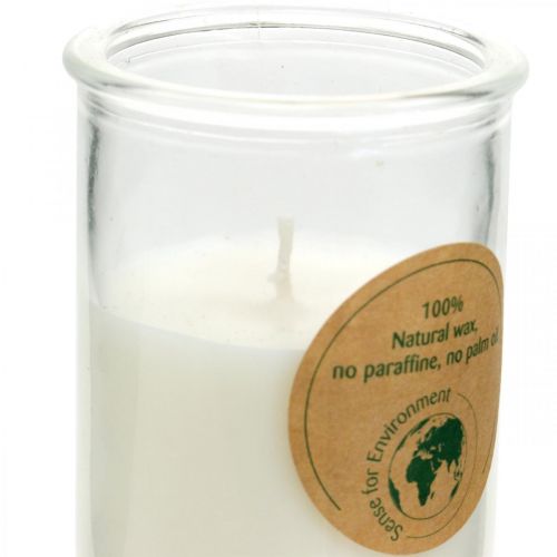 Floristik24 Vela en vaso de cera de soja vela de soja con corcho blanco Ø5.5cm H8.5cm