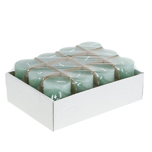 Floristik24 Vela de Navidad jade 50mm x 100mm 12pcs
