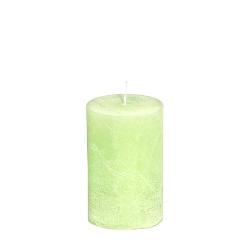 Floristik24 Vela verde lima unicolor 60mm x 80mm 4 piezas