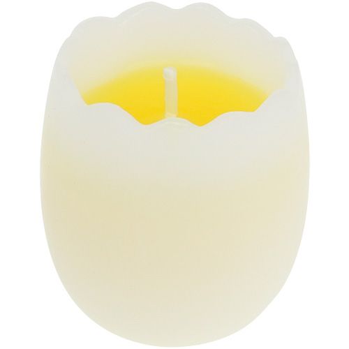 Floristik24 Vela en un huevo amarillo 5.5cm 3pcs
