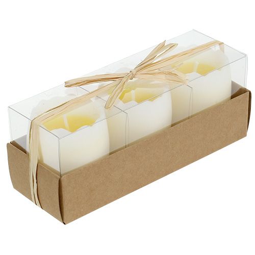 Floristik24 Vela en un huevo amarillo 5.5cm 3pcs