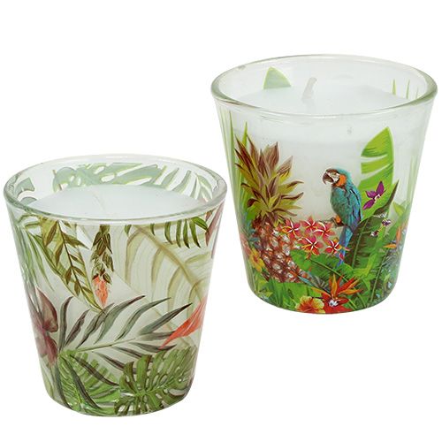 Floristik24 Vela en cristal motivo tropical Ø6,5cm H6,5cm 2pcs