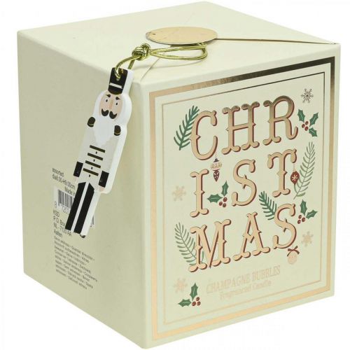 Floristik24 Vela perfumada Navidad Vela perfumada en copa champagne crema Ø8cm