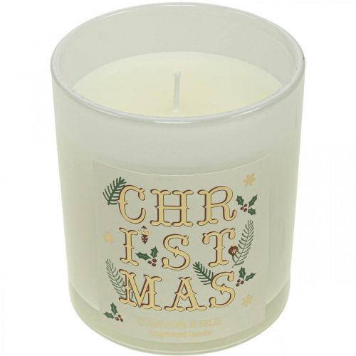 Floristik24 Vela perfumada Navidad Vela perfumada en copa champagne crema Ø8cm
