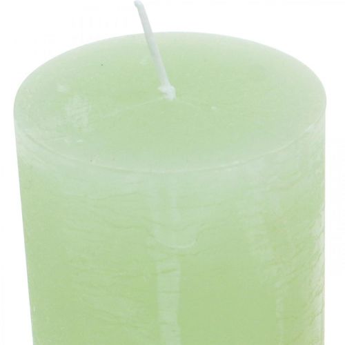 Velas pilar color verde claro 60×100mm 4uds