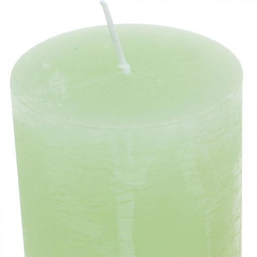 Artículo Velas pilar color verde claro 60×100mm 4uds