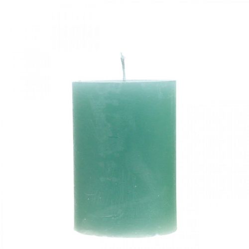Velas de pilar color liso jade verde claro 70×100mm 4 piezas