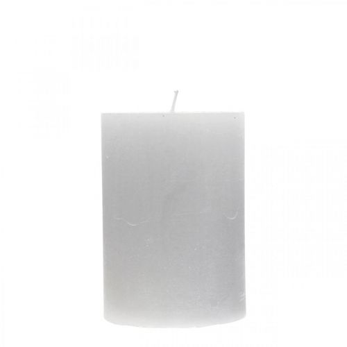 Artículo Velas de pilar monocolor gris claro 70×100mm 4ud