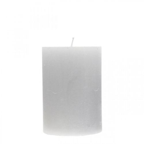 Floristik24 Velas pilar teñidas gris claro 70×100mm 4uds