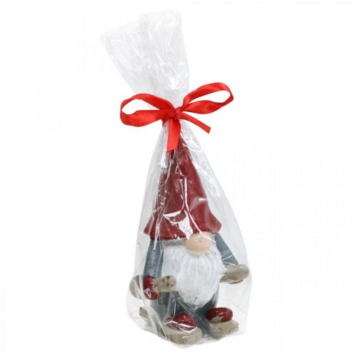 Vela adorno duende navideño, decoración de Adviento, duende con esquís, vela decorativa Al12cm