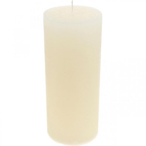 Floristik24 Velas de pilar monocolor blanco crema 85×200mm 2ud