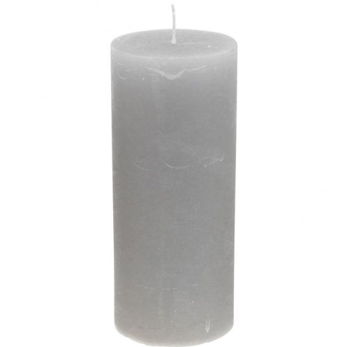 Velas pilar teñidas gris claro 85×200mm 2uds