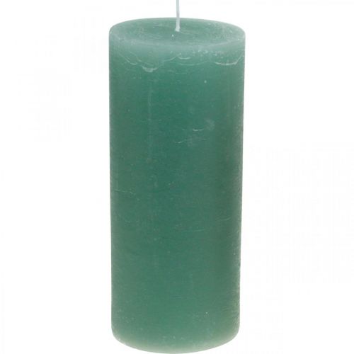 Floristik24 Velas de pilar monocolor verde 85×200mm 2ud