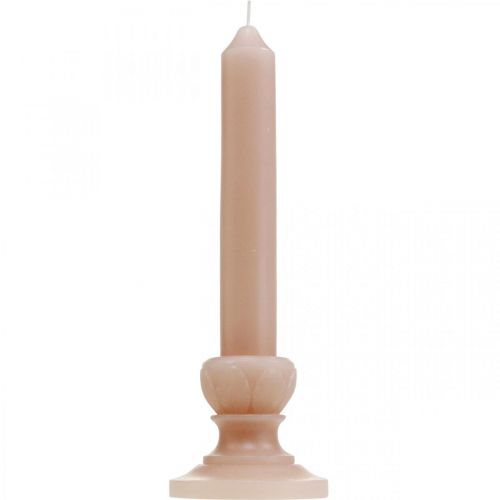 Floristik24 Vela varilla decorativa vela nostalgia rosa cera color liso 25cm