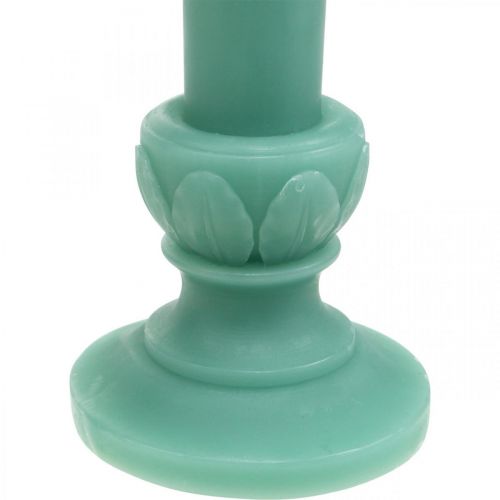 Artículo Vela decorativa vela retro cera decoración de mesa verde 25cm