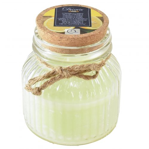 Vela perfumada en vaso citronela corcho verde manzana Al. 11,5 cm