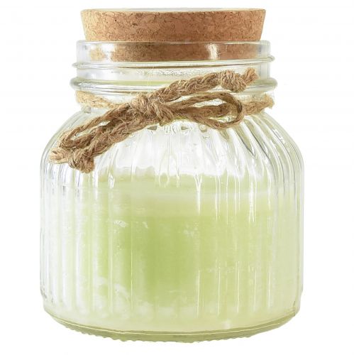 Artículo Vela perfumada en vaso citronela corcho verde manzana Al. 11,5 cm