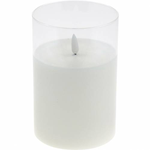 Floristik24 Deco linterna LED vela en un vaso de cera real Ø10cm H15cm