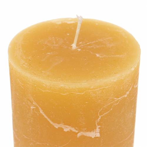 Artículo Velas de color liso color miel 60×100mm 4 uds