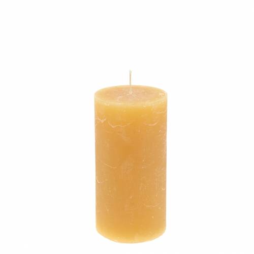 Floristik24 Velas de colores miel 50×100mm 4uds