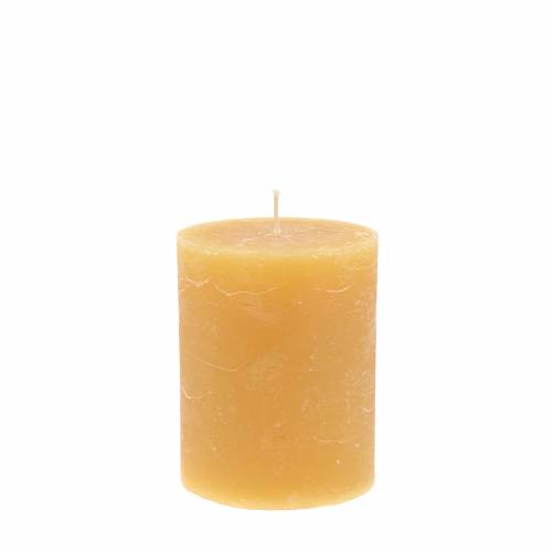 Floristik24 Velas de colores miel 70×80mm 4uds