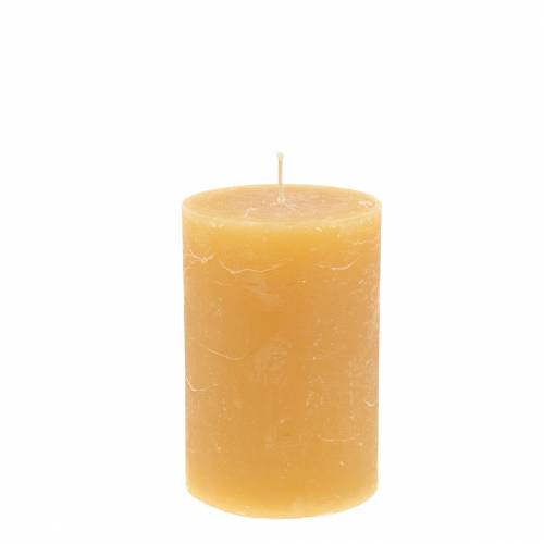 Floristik24 Velas de colores miel 70×100mm 4uds