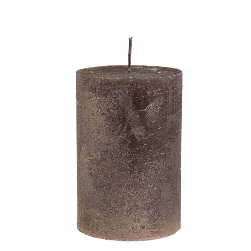 Floristik24 Velas de colores cobre metalizado 85×120mm 2uds