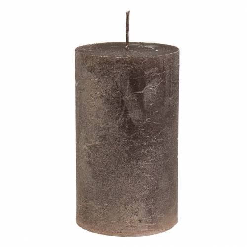 Floristik24 Velas de colores cobre metalizado 85×150mm 2uds