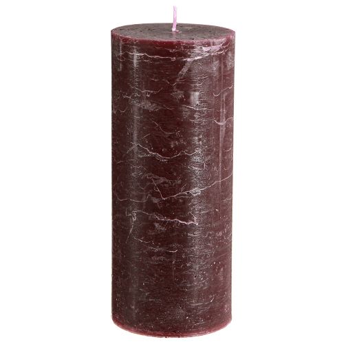 Artículo Velas Velas de pilar burdeos color liso 85x200mm 2 piezas