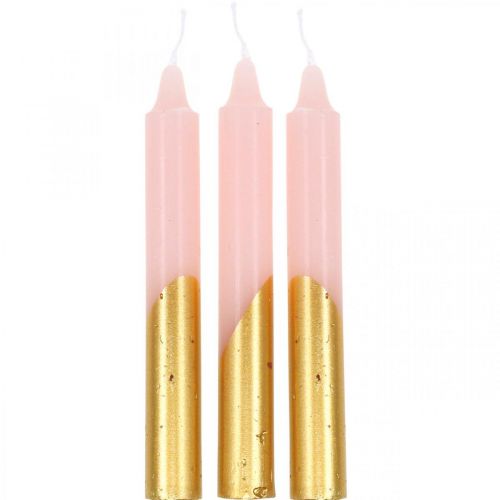 Velas de árbol velas piramidales rosas, velas doradas H105mm 10p