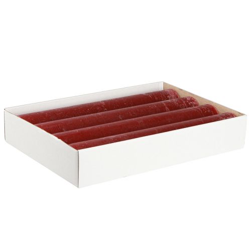 Artículo Velas velas de palo de color liso rojo oscuro 50×300mm 4 piezas