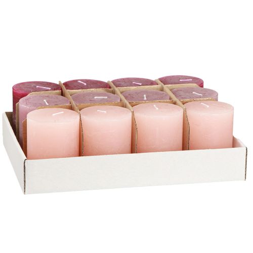 Artículo Velas Velas De Pilar Pink Berry 3 Colores 60x80mm 12uds