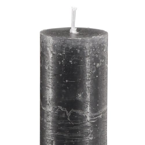 Floristik24 Velas en antracita velas de palo lisas 34x300 4 piezas
