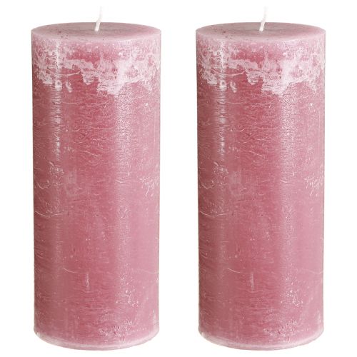 Artículo Velas en pilar rosa velas rosa viejo 85×200mm 2 piezas