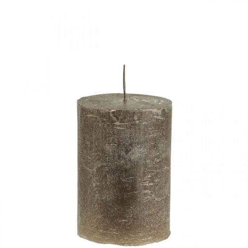 Artículo Velas de pilar velas de color liso cobre 70x100mm 4 piezas