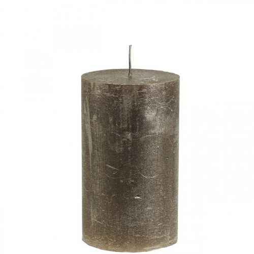 Velas de pilar velas de color liso cobre 70x120mm 4 piezas