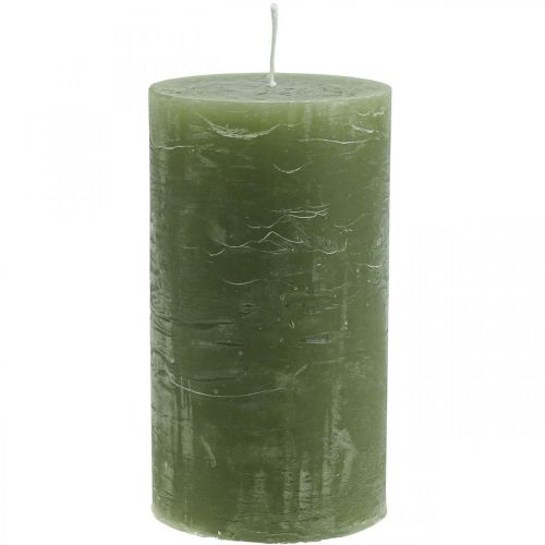 Velas de colores sólidos velas de pilar verde oliva 85×150mm 2pcs