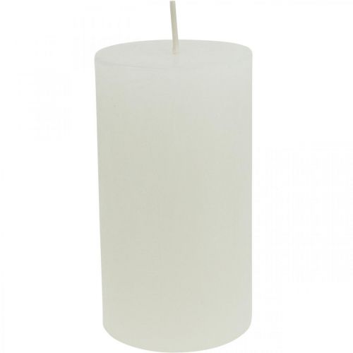 Floristik24 Velas de pilar Velas de colores rústicos blanco 60/110mm 4pcs