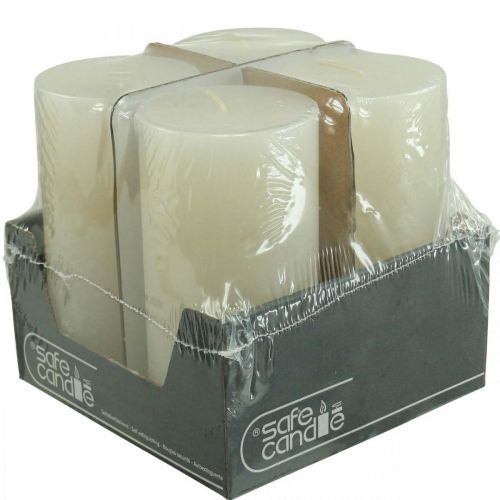 Artículo Velas de pilar Velas rústicas lisas blanco 70/140mm 4 piezas