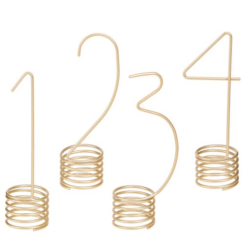Floristik24 Vela decorativa de Adviento con números 1-4 en metal dorado mate H10cm 4 uds.