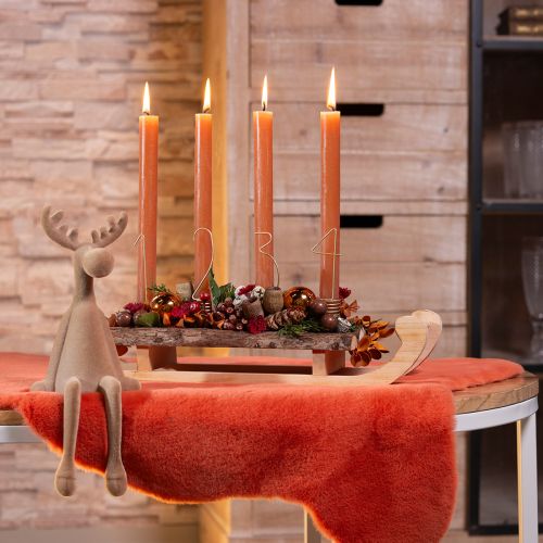 Artículo Vela decorativa de Adviento con números 1-4 en metal dorado mate H10cm 4 uds.