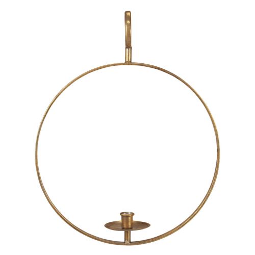 Floristik24 Portavelas para colgar decoración de metal dorado vintage Ø38/H48cm