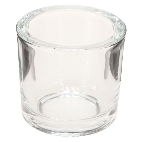 Artículo Mini bote de cristal para velas, cubo de cristal transparente, Ø6,5 cm, alto 6 cm, 6 unidades
